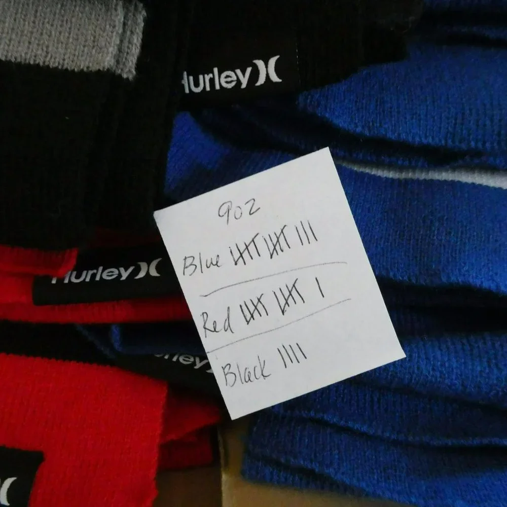 Hurley New Yorker Beanie Hat and Scarf Set Black One Size NWT - Picture 5 of 6